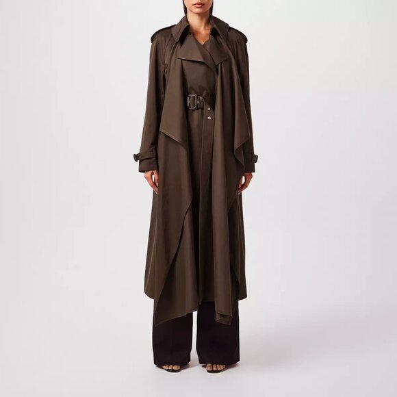 $4790 NWT Alexander McQueen Double-Breasted Draped Belted Runway Trench Coat - Picture 10 of 16